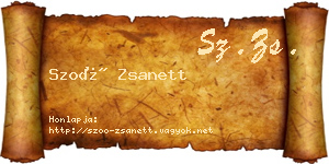 Szoó Zsanett névjegykártya