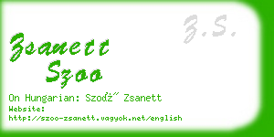 zsanett szoo business card